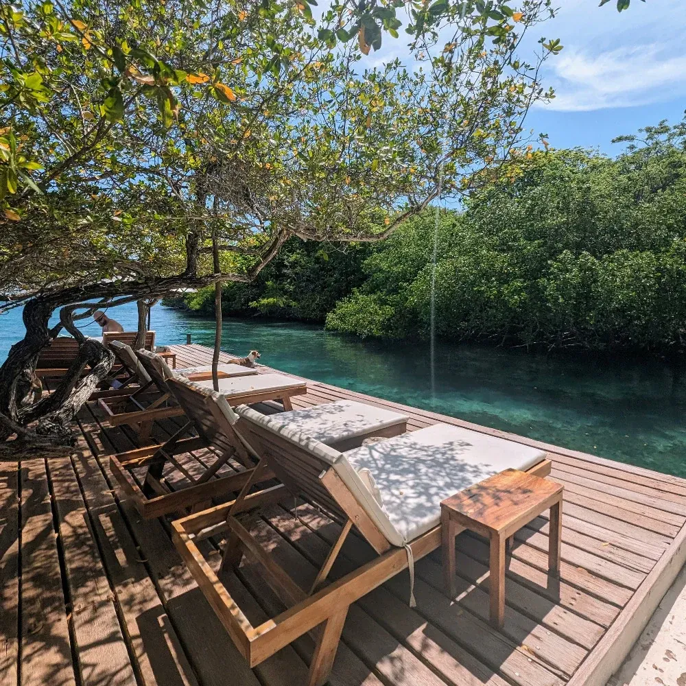 A private deck in the adults-only VIP zone